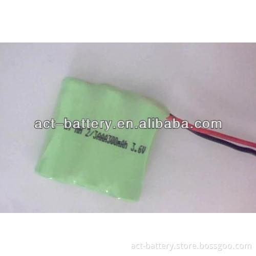hot sale nimh 2/3aaa 300mah 3.6v rechargeable nimh battery pack